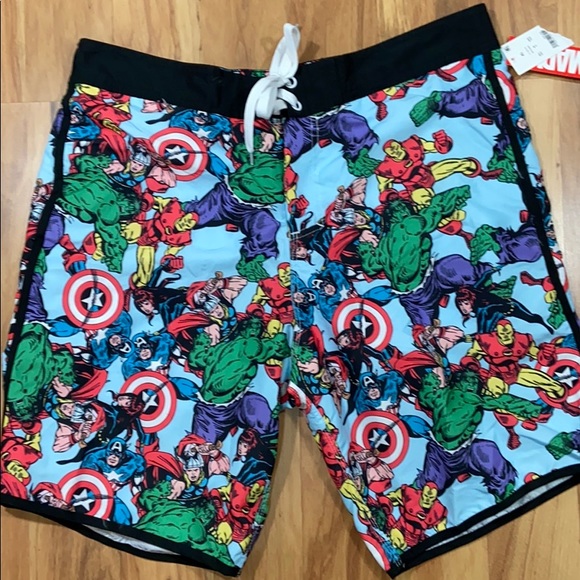 mens avengers swim trunks